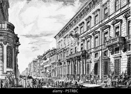 N/A. English: Der Corso in Rom. Stich von Giambattista Piranesi. Hier wohnte Goethe gegenüber dem Palazzo Rondanini. Mit dem Corso spielte sich das karnevalstreiben ab. 29. Januar 2007 (original Upload Datum). Giovanni Battista Piranesi (1720 - 1778) Alternative Namen Gian Battista Piranesi; Giovan Battista Piranesi; Piranesi; Giambattista Piranesi Beschreibung Grafiker, Architekt und Graveur Geburtsdatum / Tod 4 Oktober 1720 9 November 1778 Ort der Geburt / Todes Mogliano Veneto, Republik Venedig Rom, Kirchenstaat Authority control: Q 316307 VIAF: 2546239 ISNI: 0000 0001 2117 Stockfoto