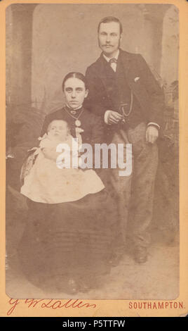Southampton CDV (Carte de Visite) eines viktorianischen Paar mit Ihrem Baby Stockfoto