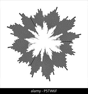 Runder sound wave Effekt auf weißem Hintergrund Stock Vektor