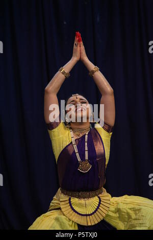 Bharathya natyam ist einer der klassischen Tanzformen Indiens von der Staat Tamil Nadu. Beliebt ist es nicht nur in Indien, sondern in der ganzen Welt Stockfoto