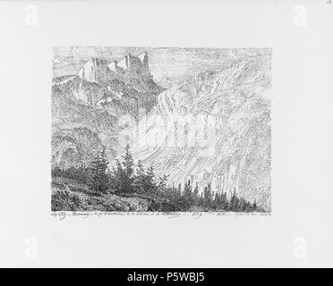 322 CH-NB-Voyage Autour du Mont-Blanc dans les vallées d'Hérens de Zermatt et au Grimsel 1843 - nbdig -19161-011 Stockfoto