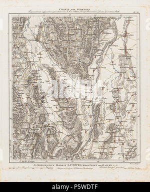 N/A. Charte von Schwaben. Blatt 35 [Mindelheim]. Zwischen 1798 und 1828. Ignaz Ambros von Amman 332 Charte von Schwaben Tafel 35 Mindelheim Stockfoto