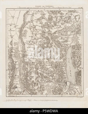 N/A. Charte von Schwaben. Blatt 36 [Landsberg]. Zwischen 1798 und 1828. Ignaz Ambros von Amman 332 Charte von Schwaben Tafel 36 Landsberg Stockfoto