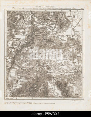 N/A. Charte von Schwaben. Blatt 45 [Schongau]. Zwischen 1798 und 1828. Ignaz Ambros von Amman 332 Charte von Schwaben Tafel 45 Schongau Stockfoto