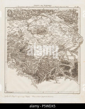 N/A. Charte von Schwaben. Blatt 49 [Frauenfeld]. Zwischen 1798 und 1828. Ignaz Ambros von Amman 332 Charte von Schwaben Tafel 49 Frauenfeld Stockfoto