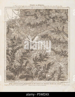 N/A. Charte von Schwaben. Blatt 60 [Bludenz]. Zwischen 1798 und 1828. Ignaz Ambros von Amman 332 Charte von Schwaben Tafel 60 Bludenz Stockfoto