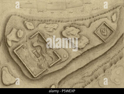 N/A. Français: denderah (Tentyris), Plan topographique de Ruinen. 1817. Napoleon Expedition 435 Dendera Topo Karte Stockfoto