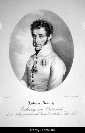 N/A. English: Ludwig Josef Anton Erzherzog von Österreich (1784-1864), Feldzeugmeister, Generaldirektor der Artillerie, Chef der Geheimen Staatskonferenz. Lithographie von Franz Lieder, Ca. 1835. ca. 1835. Josef Kriehuber (1800-1876) 524 Erzherzog Ludwig Lieder Litho, 02. Stockfoto