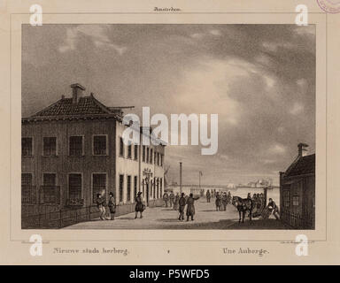 N/A. Deutsch: De Nieuwe Stadsherberg Aan Het IJ, richting zuidelijke gezien uit naar het Tolhuis. Techniek: steendruk Gezicht uit zuidelijke Richting. Afmetingen: 136 x 194 mm. Techniek: steendruk. Documenttype prent Vervaardiger Clermans, J.B. Desguerrois en Co Collectie Collectie Stadsarchief Amsterdam: tekeningen en prenten Datering 1835 Ca. Geografische naam Damm Inventarissen Http://archief.amsterdam/archief/10097/010097003866 Afbeeldingsbestand 010097010866. um 1830. Desguerrois en Co 439 Desguerrois en Co, Afb 010097003866 Stockfoto