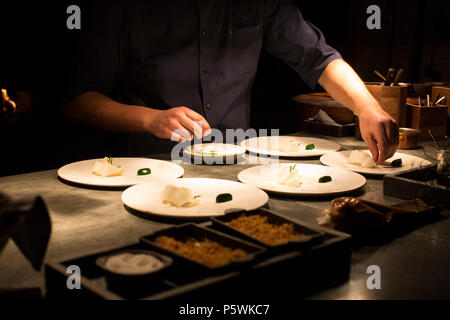 Niklas Ekstedt, schwedische Koch und Gastronom des mit einem Michelin-Stern ausgezeichneten Restaurant Ekstedt in Stockholm, Schweden. Stockfoto