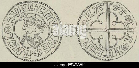 N/A. Englisch: Münze von Cnut der Große in England geprägt. Norsk Bokmål: Mynt av Knut den mektige fra England. 24 Oktober 2012, 21:00:47. Ole Andreas Øverland (1855-1911) 354 Cnut die Große Münze b Stockfoto