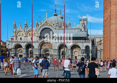 Venedig, Italien - 14 JULI 2016: St Mark's Basilika in Venedig Stockfoto