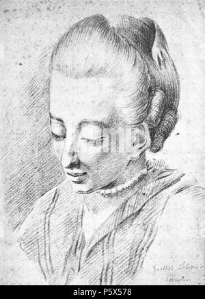 Englisch: Porträt von Cornelia Schlosser (1750-1777), geborene Goethe English: Cornelia Schlosser, geb. Goethe, Schwester von Johann Wolfgang von Goethe; Porträtt På Svenska: Cornelia Schlosser circa 1770. N/A380 Cornelia Schlosser geb Goethe Stockfoto