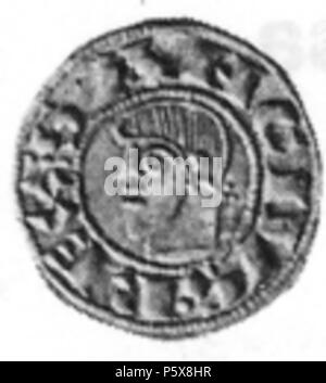 455 Dinero de Sancho Ramírez de Aragón (Anverso) Stockfoto