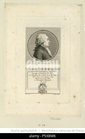 N/A. Englisch: Achille Pierre Dionis de Sèjour (1734-1794), französischer Mathematiker und Politiker. circa 1780. Unbekannt 455 Dionis du Sejour 2 Stockfoto