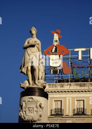 ESTATUA DE LA MARIBLANCA - NACHBILDUNG DE LA ORIGINAL QUE SE ENCUENTRA EN EL Museo Municipal. Lage: SUN GATE, SPANIEN. Stockfoto