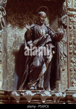 S FRANCISCO DE BORJA-S XVII. Autor: Nicolás de Bussy (17.Jh.). Lage: Iglesia de San Esteban, Murcia, Spanien. Stockfoto