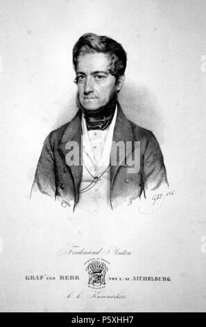 N/A. English: Ferdinand Anton Graf Aichelburg, k. k. Kämmerer. Lithographie von Franz Eybl, 1842. 1842. Franz Eybl (1806-1880) 553 Ferdinand Anton Aichelburg Litho Stockfoto