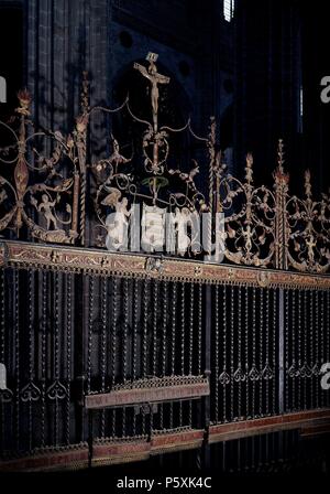 REJA DE LA CAPILLA DORADA. Lage: Catedral Nueva, Salamanca, Spanien. Stockfoto