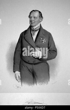 N/A. English: Eduard Johann Wittek von Salzberg (1782-1871), Vizepräsident des Landesgerichtes in Wien u nd Kanzleidirektor des k. k. Obersthofmarschallamtes. Lithographie von Josef Kriehuber, 1854. 1854. Josef Kriehuber (1800-1873); Foto Mitglied Peter Geymayer 494 Eduard Johann Wittek von Salzberg Litho Stockfoto