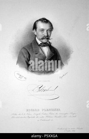 N/A. English: Eduard Pleschner von Eichstett, Ritter (1813-1864), Industrieller und Präsident der Prager Handelskammer, Gründer der Prager Handelsakademie Lithographie von Josef Kriehuber nch 1963 Grafik von Engerth, 1856. 1856. Josef Kriehuber (1800-1876) 494 Eduard Pleschner Litho Stockfoto