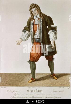 JEAN BAPTISTE POQUELIN (moliere) 1622-1673 - DRAMATURGO Y SCHAUSPIELER FRANCES. Lage: National Library. Stockfoto