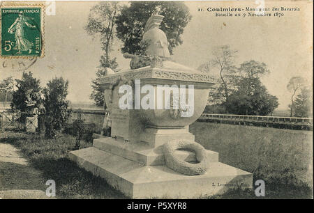 N/A. Français: coulmiers (Indre-et-Loire, Frankreich), Carte postale qui Montre un mémorial Aux Morts de la Bataille de Coulmiers du 9 Juin 1870. 4. August 1914. Unbekannt 384 Coulmiers-FR-45-carte Postale-01 Stockfoto