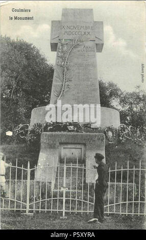 N/A. Français: coulmiers (Indre-et-Loire, Frankreich), Carte postale qui Montre un mémorial Aux Morts de la Bataille de Coulmiers du 9 Juin 1870. 4. August 1914. inconnu/Éditeurs: Albert Foto 384 Coulmiers-FR-45-carte Postale-03 Stockfoto