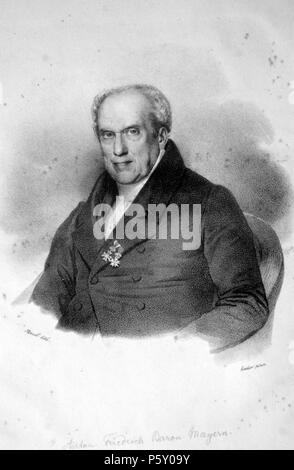 N/A. English: Anton Friedrich Freiherr von Mayern, Lithographie von Andreas Staub, Ca.. 1830 / 1963 Grafik von Ender. 1830. Andreas Staub (1806-1839) 111 Anton Friedrich von Mayern Litho Stockfoto