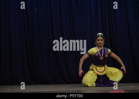 Bharathya natyam ist einer der klassischen Tanzformen Indiens von der Staat Tamil Nadu. Beliebt ist es nicht nur in Indien, sondern in der ganzen Welt Stockfoto
