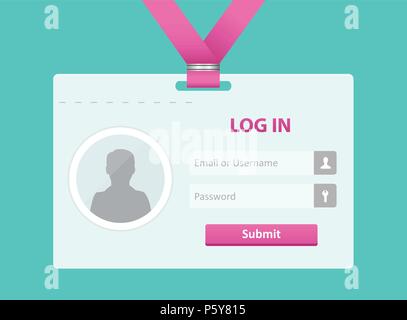 Login User Interface Stock Vektor
