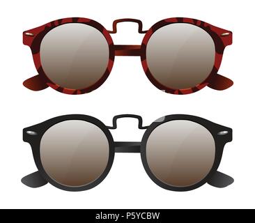 Vektor einrichten von retro Sonnenbrille Stock Vektor