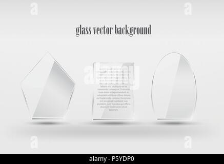 Vektor realistische transparentes Glas Formen Stock Vektor