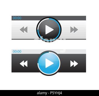 Satz von UX Audio und Video media player Vorlagen Stock Vektor
