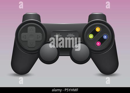 Schwarz Joystick, isoliert auf weißem Hintergrund Stock Vektor