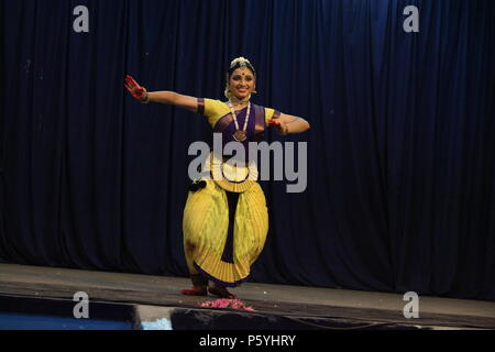 Bharathya natyam ist einer der klassischen Tanzformen Indiens von der Staat Tamil Nadu. Beliebt ist es nicht nur in Indien, sondern in der ganzen Welt Stockfoto