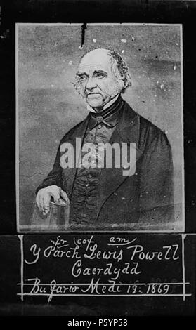 Er cof bin y Parch Lewis Powell Caerdydd.. [Graphic].. 1 Negativ: Glas, nassen Collodium, b&w; 11 x 16,5 cm. ca. 1875. Thomas, John, 521er cof bin y Parch Lewis Powell Caerdydd.. NLW 3365056 Stockfoto