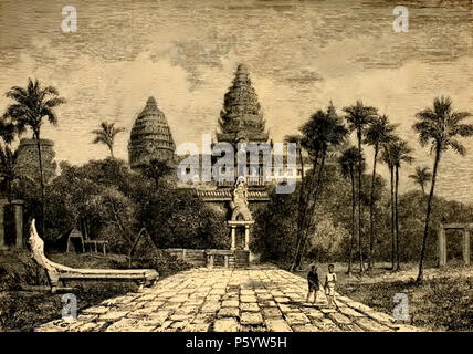 N/A. Englisch: Fassade von Angkor Wat, eine Zeichnung von Henri Mouhot. um 1860. Henri Mouhot (Mai 15, 1826 - November 10, 1861) 544 Fassade von Angkor Wat Stockfoto