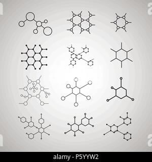 Dna-Molekül Struktur einstellen Stock Vektor
