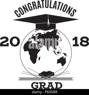 Herzlichen Glückwunsch grad Vektor Emblem, Abzeichen Vorlage Stock Vektor