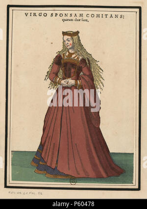 517 Ensemble de gravures de Kostüme d'Allemagne du XVIe siècle. f028 Stockfoto