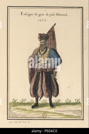 517 Ensemble de gravures de Kostüme d'Allemagne du XVIe siècle. f083 Stockfoto