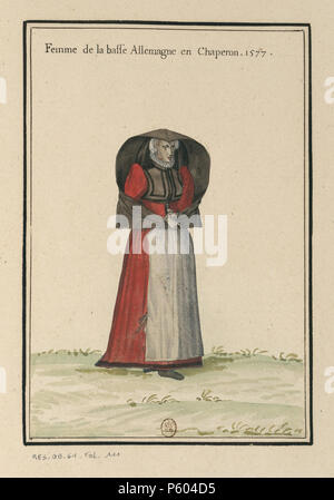 517 Ensemble de gravures de Kostüme d'Allemagne du XVIe siècle. f095 Stockfoto