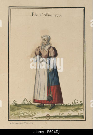 517 Ensemble de gravures de Kostüme d'Allemagne du XVIe siècle. f098 Stockfoto