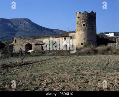 MASIA CATALANA - ARQUITECTURA beliebt. Lage: aussen, PROVINCIA. Stockfoto