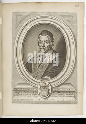 531 Estampes par Nicolas de Larmessin. f123 X, Pape Clément. Stockfoto