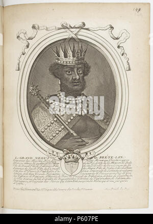 531 Estampes par Nicolas de Larmessin. f154. Prêtre Jean, négus éthiopien Stockfoto