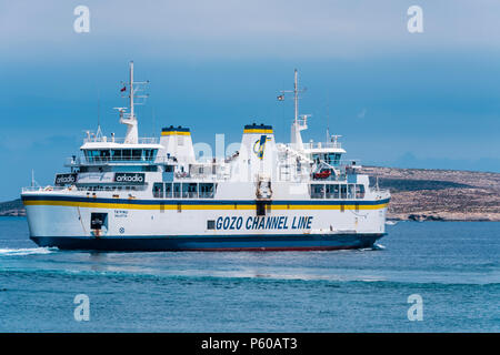 Gozo Channel Line Fähre, Hafen von Mgarr, Gozo, Malta Stockfoto