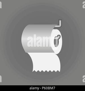 Wc Papier flach Symbol mit Halter realistische Vector EPS 10. Stock Vektor