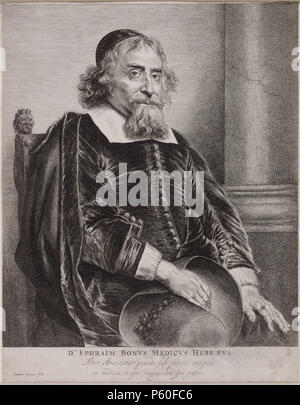 N/A. Portrait von Ephraim Bueno (1599-1665). 1656. Jan Lievens (1607-1674) Alternative Namen Jan Lievensz., Jan Livens, Jan, Jan Lyvyus Lyvius Beschreibung niederländischer Maler, Zeichner und Maler Geburtsdatum / Tod 24. Oktober 1607 vom 8. Juni 1674 (unterirdisch) Ort der Geburt / Tod Leiden Amsterdam Arbeit Lage Leiden (1615-1617), Amsterdam (1617-1621), Leiden (1629-1631), London (1632-1634), Antwerpen (1635-1644), Leiden (1629), Amsterdam (1644-1669), Den Haag (1654-1658, 1670-1671), Leiden (1671-1672), Amsterdam (1672-1674) Kontrolle: Q 430783 VIAF: ISNI: 0000 10120032 Stockfoto